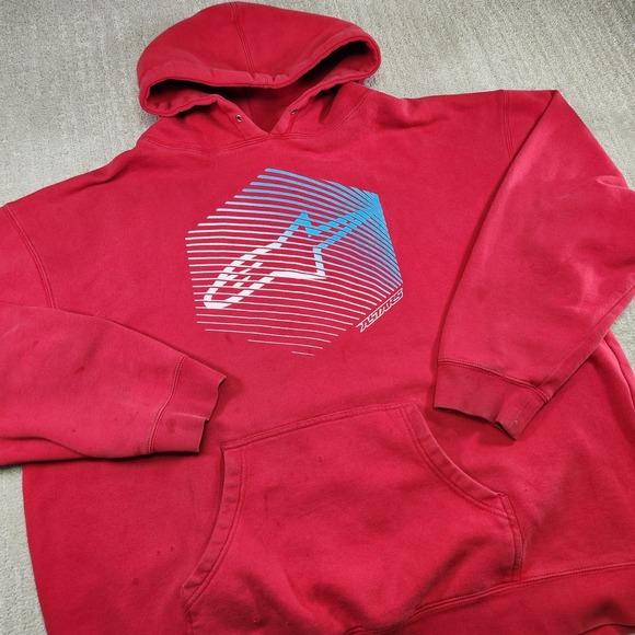 Alpinestars Other - Vintage Alpine Stars Hoodie Men 2XL Y2K Motocross Heavy Cotton Red Dirtbike 90s